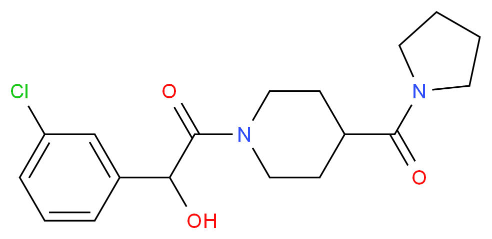 1-(3-chlorophenyl)-2-oxo-2-[4-(1-pyrrolidinylcarbonyl)-1-piperidinyl]ethanol_Molecular_structure_CAS_)