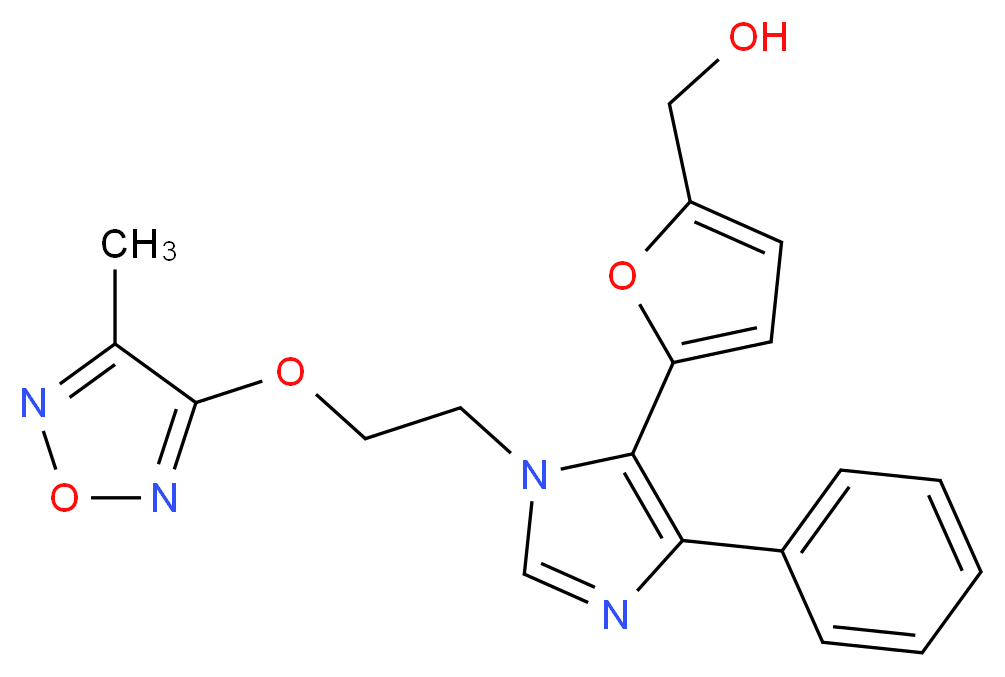 [5-(1-{2-[(4-methyl-1,2,5-oxadiazol-3-yl)oxy]ethyl}-4-phenyl-1H-imidazol-5-yl)-2-furyl]methanol_Molecular_structure_CAS_)