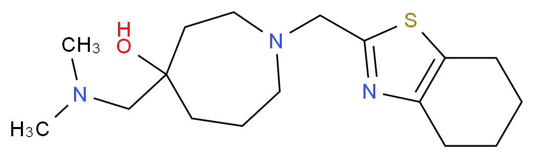 4-[(dimethylamino)methyl]-1-(4,5,6,7-tetrahydro-1,3-benzothiazol-2-ylmethyl)-4-azepanol_Molecular_structure_CAS_)
