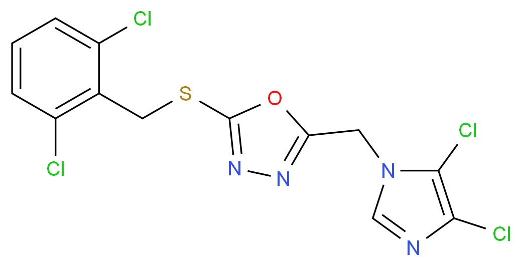 2-[(2,6-dichlorobenzyl)thio]-5-[(4,5-dichloro-1H-imidazol-1-yl)methyl]-1,3,4-oxadiazole_Molecular_structure_CAS_)