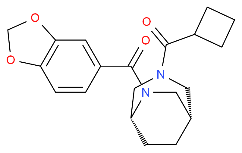 (1S*,5R*)-6-(1,3-benzodioxol-5-ylcarbonyl)-3-(cyclobutylcarbonyl)-3,6-diazabicyclo[3.2.2]nonane_Molecular_structure_CAS_)