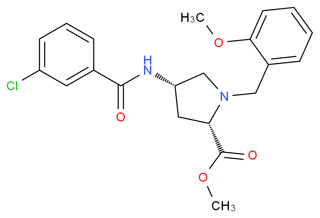 methyl (4S)-4-[(3-chlorobenzoyl)amino]-1-(2-methoxybenzyl)-L-prolinate_Molecular_structure_CAS_)