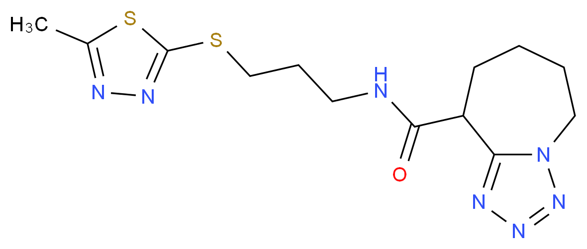 N-{3-[(5-methyl-1,3,4-thiadiazol-2-yl)thio]propyl}-6,7,8,9-tetrahydro-5H-tetrazolo[1,5-a]azepine-9-carboxamide_Molecular_structure_CAS_)