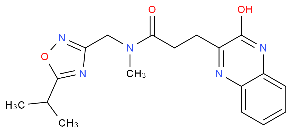 3-(3-hydroxy-2-quinoxalinyl)-N-[(5-isopropyl-1,2,4-oxadiazol-3-yl)methyl]-N-methylpropanamide_Molecular_structure_CAS_)