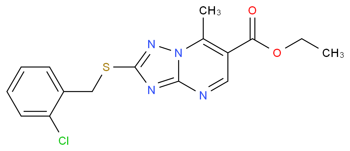 Ethyl 2-[(2-chlorobenzyl)thio]-7-methyl-[1,2,4]triazolo[1,5-a]pyrimidine-6-carboxylate_Molecular_structure_CAS_)