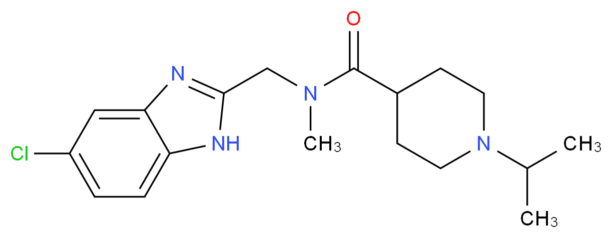 N-[(5-chloro-1H-benzimidazol-2-yl)methyl]-1-isopropyl-N-methylpiperidine-4-carboxamide_Molecular_structure_CAS_)