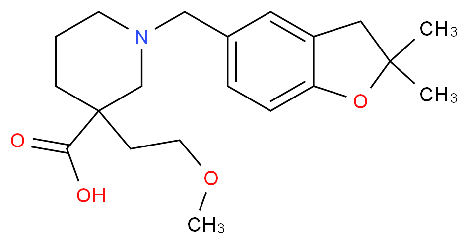 1-[(2,2-dimethyl-2,3-dihydro-1-benzofuran-5-yl)methyl]-3-(2-methoxyethyl)-3-piperidinecarboxylic acid_Molecular_structure_CAS_)