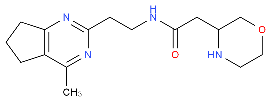 N-[2-(4-methyl-6,7-dihydro-5H-cyclopenta[d]pyrimidin-2-yl)ethyl]-2-(3-morpholinyl)acetamide_Molecular_structure_CAS_)