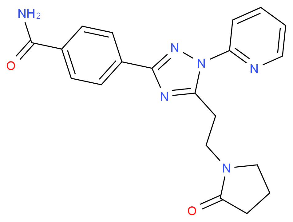 4-{5-[2-(2-oxopyrrolidin-1-yl)ethyl]-1-pyridin-2-yl-1H-1,2,4-triazol-3-yl}benzamide_Molecular_structure_CAS_)