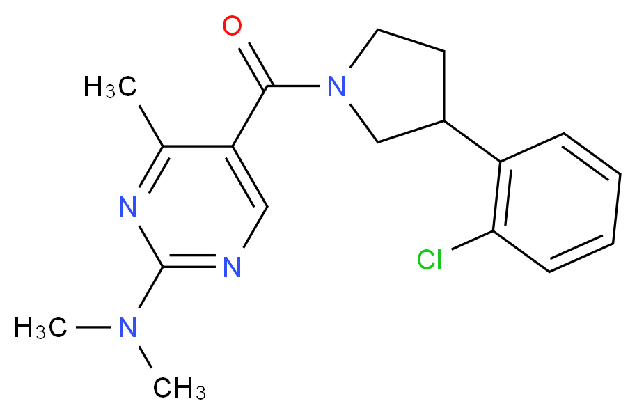5-{[3-(2-chlorophenyl)-1-pyrrolidinyl]carbonyl}-N,N,4-trimethyl-2-pyrimidinamine_Molecular_structure_CAS_)