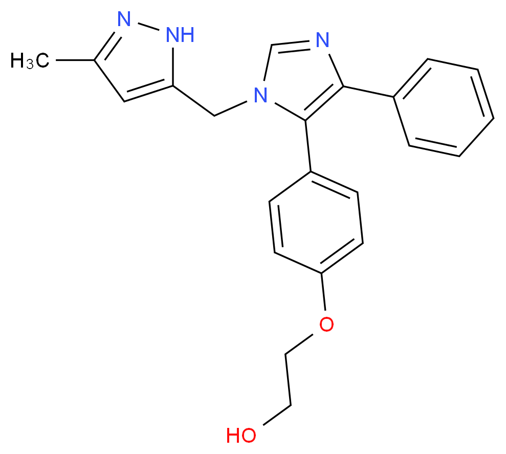 2-(4-{1-[(3-methyl-1H-pyrazol-5-yl)methyl]-4-phenyl-1H-imidazol-5-yl}phenoxy)ethanol_Molecular_structure_CAS_)