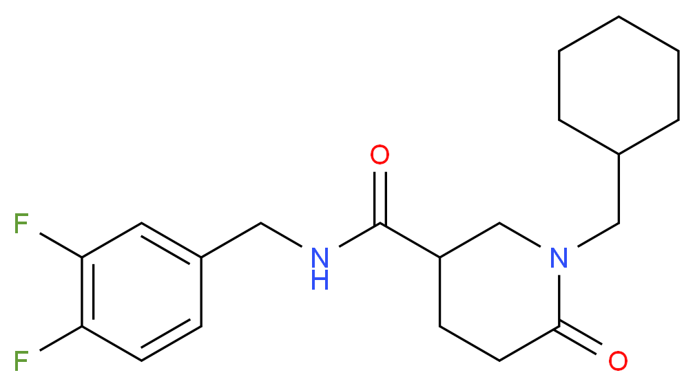 1-(cyclohexylmethyl)-N-(3,4-difluorobenzyl)-6-oxo-3-piperidinecarboxamide_Molecular_structure_CAS_)