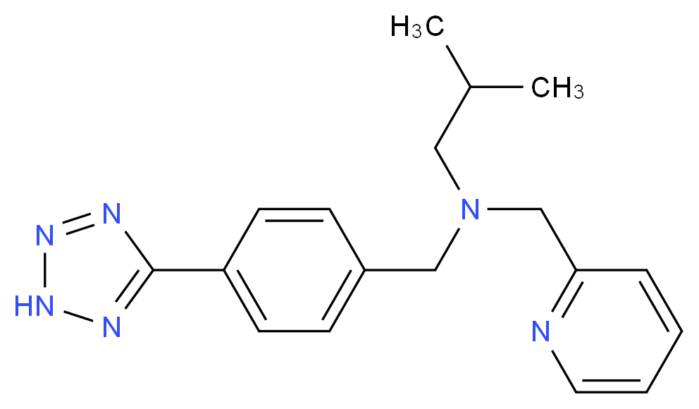 2-methyl-N-(pyridin-2-ylmethyl)-N-[4-(2H-tetrazol-5-yl)benzyl]propan-1-amine_Molecular_structure_CAS_)