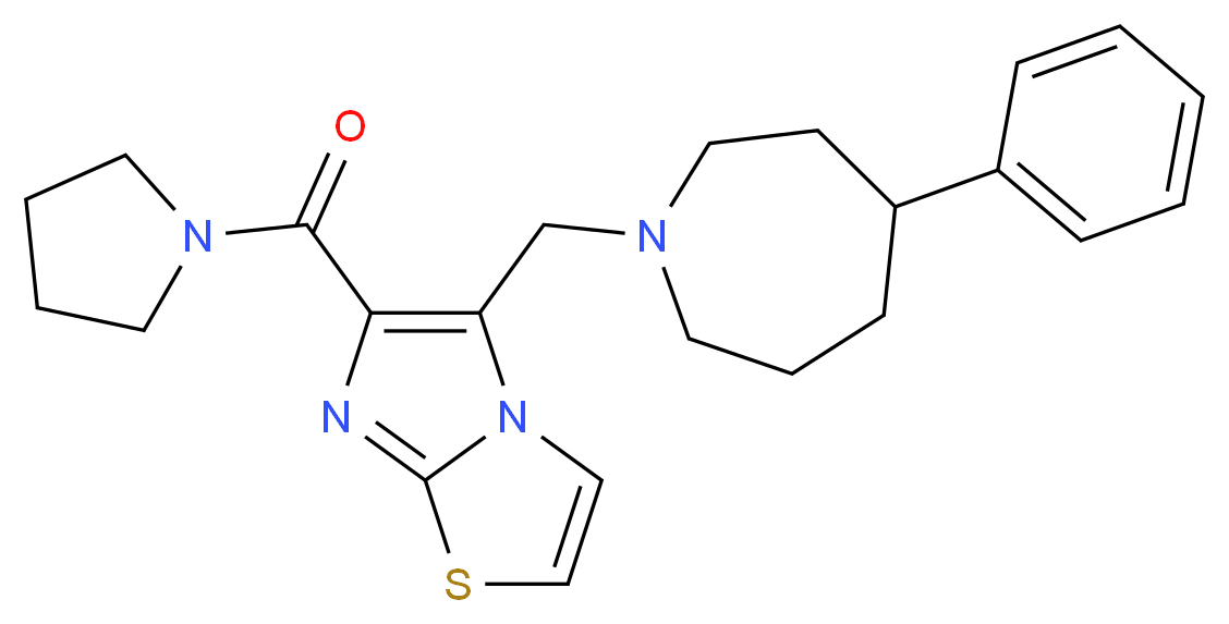 5-[(4-phenyl-1-azepanyl)methyl]-6-(1-pyrrolidinylcarbonyl)imidazo[2,1-b][1,3]thiazole_Molecular_structure_CAS_)