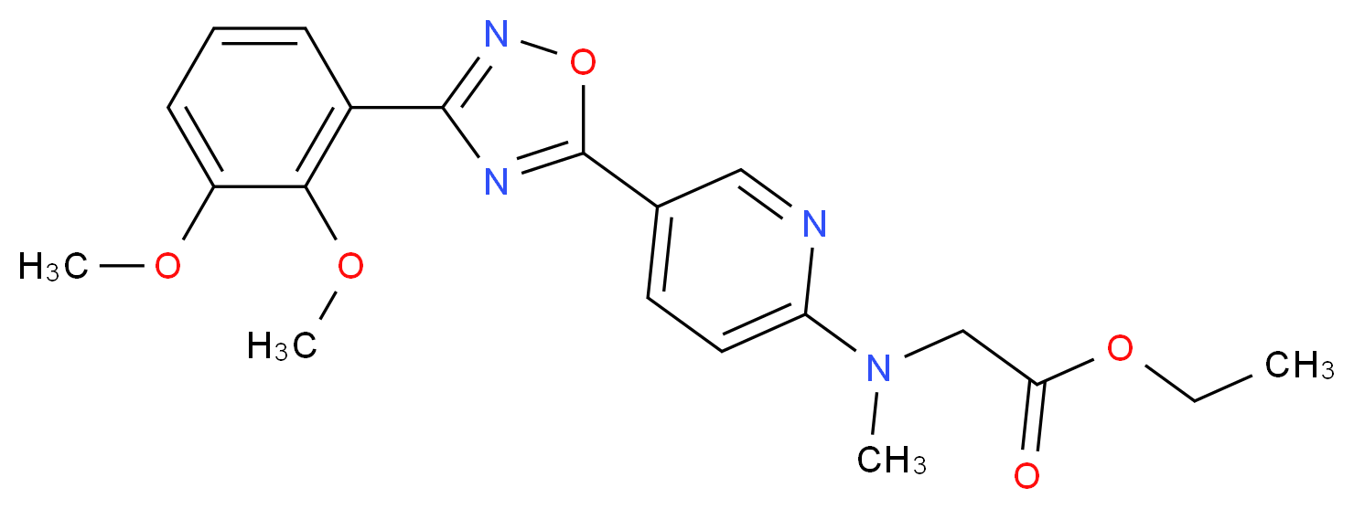 ethyl N-{5-[3-(2,3-dimethoxyphenyl)-1,2,4-oxadiazol-5-yl]-2-pyridinyl}-N-methylglycinate_Molecular_structure_CAS_)