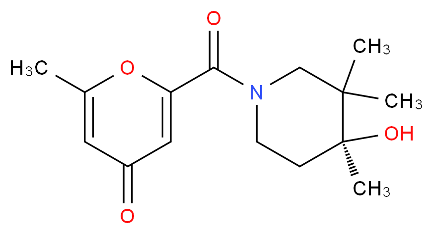 2-{[(4S*)-4-hydroxy-3,3,4-trimethylpiperidin-1-yl]carbonyl}-6-methyl-4H-pyran-4-one_Molecular_structure_CAS_)