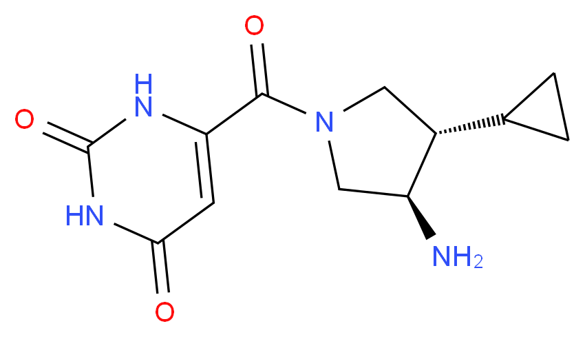 6-{[(3R*,4S*)-3-amino-4-cyclopropyl-1-pyrrolidinyl]carbonyl}-2,4(1H,3H)-pyrimidinedione_Molecular_structure_CAS_)