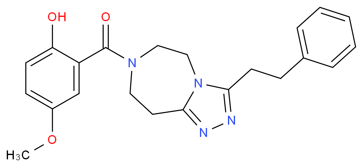 4-methoxy-2-{[3-(2-phenylethyl)-5,6,8,9-tetrahydro-7H-[1,2,4]triazolo[4,3-d][1,4]diazepin-7-yl]carbonyl}phenol_Molecular_structure_CAS_)