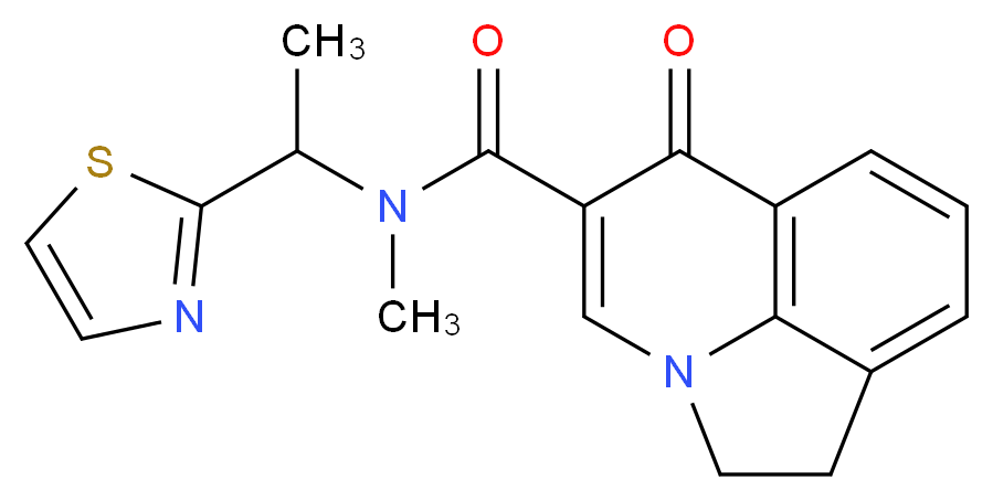 N-methyl-6-oxo-N-[1-(1,3-thiazol-2-yl)ethyl]-1,2-dihydro-6H-pyrrolo[3,2,1-ij]quinoline-5-carboxamide_Molecular_structure_CAS_)