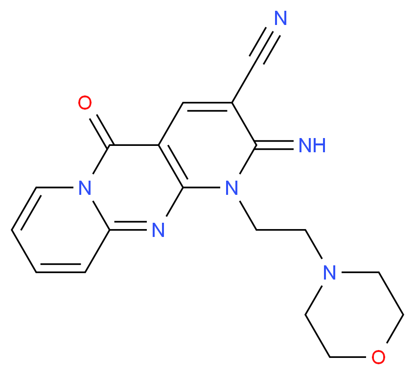 2-Imino-1-(2-morpholin-4-yl-ethyl)-10-oxo-1,10-dihydro-2H-1,9,10a-triaza-anthracene-3-carbonitrile_Molecular_structure_CAS_)