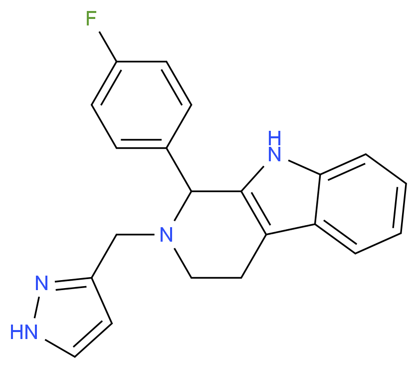 1-(4-fluorophenyl)-2-(1H-pyrazol-3-ylmethyl)-2,3,4,9-tetrahydro-1H-beta-carboline_Molecular_structure_CAS_)
