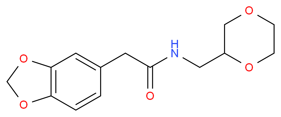 2-(1,3-benzodioxol-5-yl)-N-(1,4-dioxan-2-ylmethyl)acetamide_Molecular_structure_CAS_)