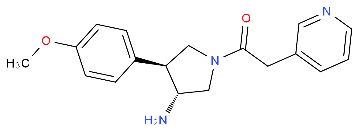 (3R*,4S*)-4-(4-methoxyphenyl)-1-(pyridin-3-ylacetyl)pyrrolidin-3-amine_Molecular_structure_CAS_)