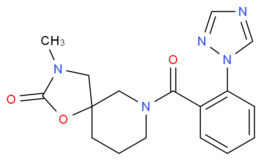 3-methyl-7-[2-(1H-1,2,4-triazol-1-yl)benzoyl]-1-oxa-3,7-diazaspiro[4.5]decan-2-one_Molecular_structure_CAS_)
