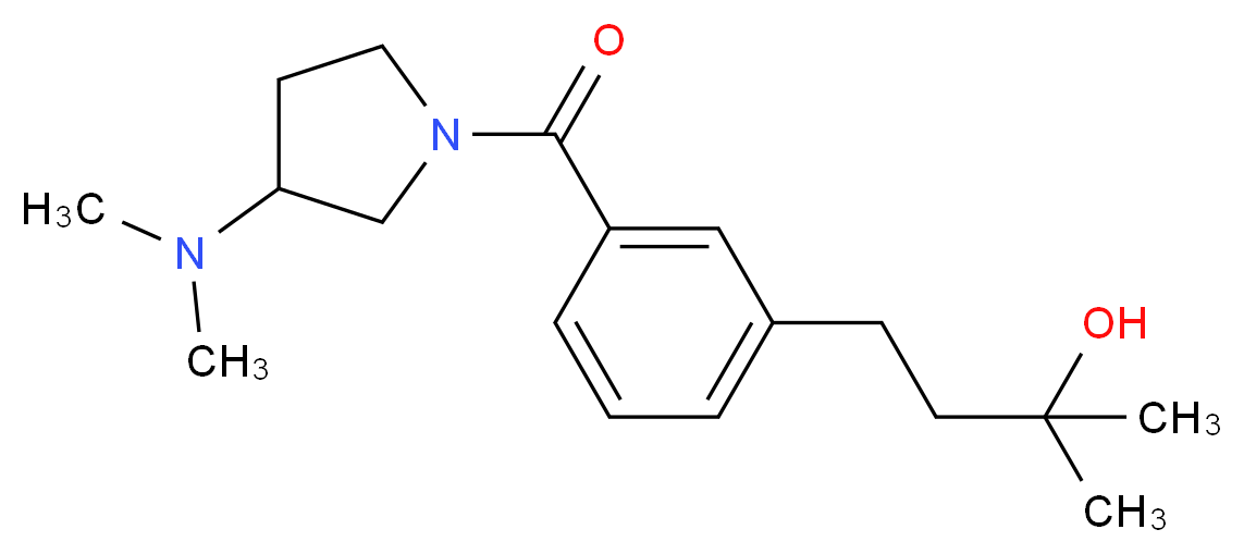 4-(3-{[3-(dimethylamino)-1-pyrrolidinyl]carbonyl}phenyl)-2-methyl-2-butanol_Molecular_structure_CAS_)