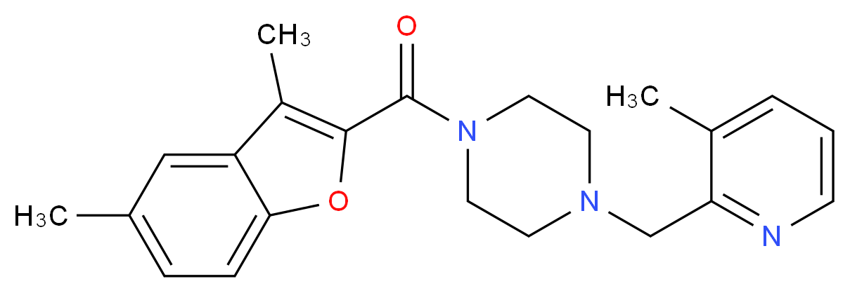 1-[(3,5-dimethyl-1-benzofuran-2-yl)carbonyl]-4-[(3-methyl-2-pyridinyl)methyl]piperazine_Molecular_structure_CAS_)