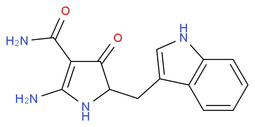 2-amino-5-(1H-indol-3-ylmethyl)-4-oxo-4,5-dihydro-1H-pyrrole-3-carboxamide_Molecular_structure_CAS_)