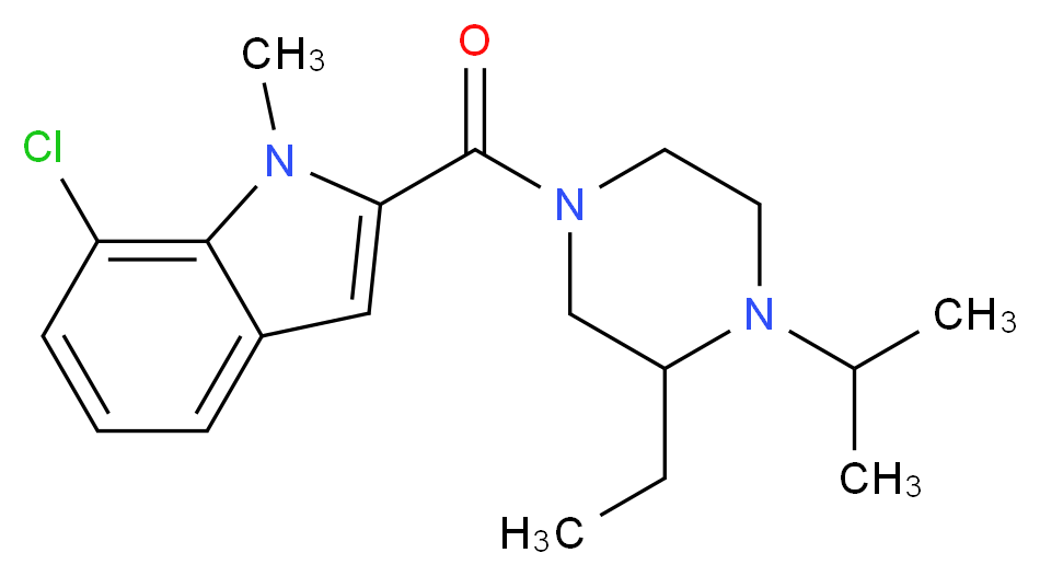 7-chloro-2-[(3-ethyl-4-isopropyl-1-piperazinyl)carbonyl]-1-methyl-1H-indole_Molecular_structure_CAS_)