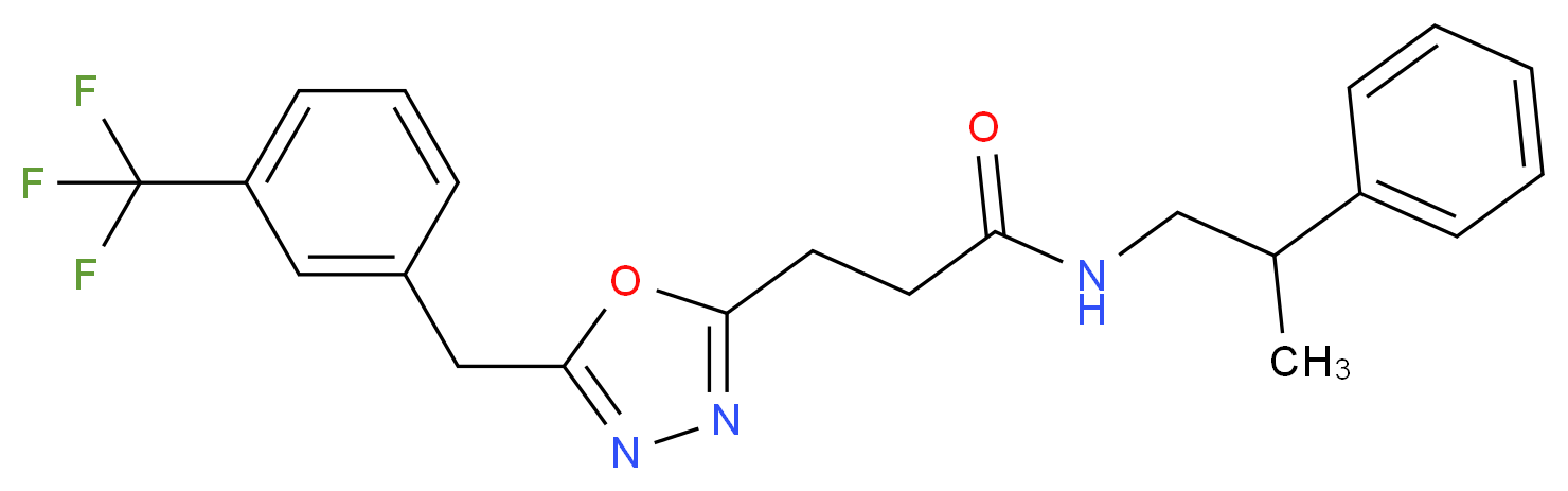 N-(2-phenylpropyl)-3-{5-[3-(trifluoromethyl)benzyl]-1,3,4-oxadiazol-2-yl}propanamide_Molecular_structure_CAS_)