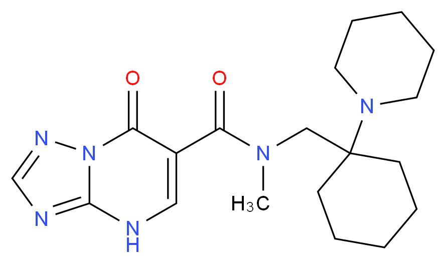 N-methyl-7-oxo-N-{[1-(1-piperidinyl)cyclohexyl]methyl}-4,7-dihydro[1,2,4]triazolo[1,5-a]pyrimidine-6-carboxamide_Molecular_structure_CAS_)