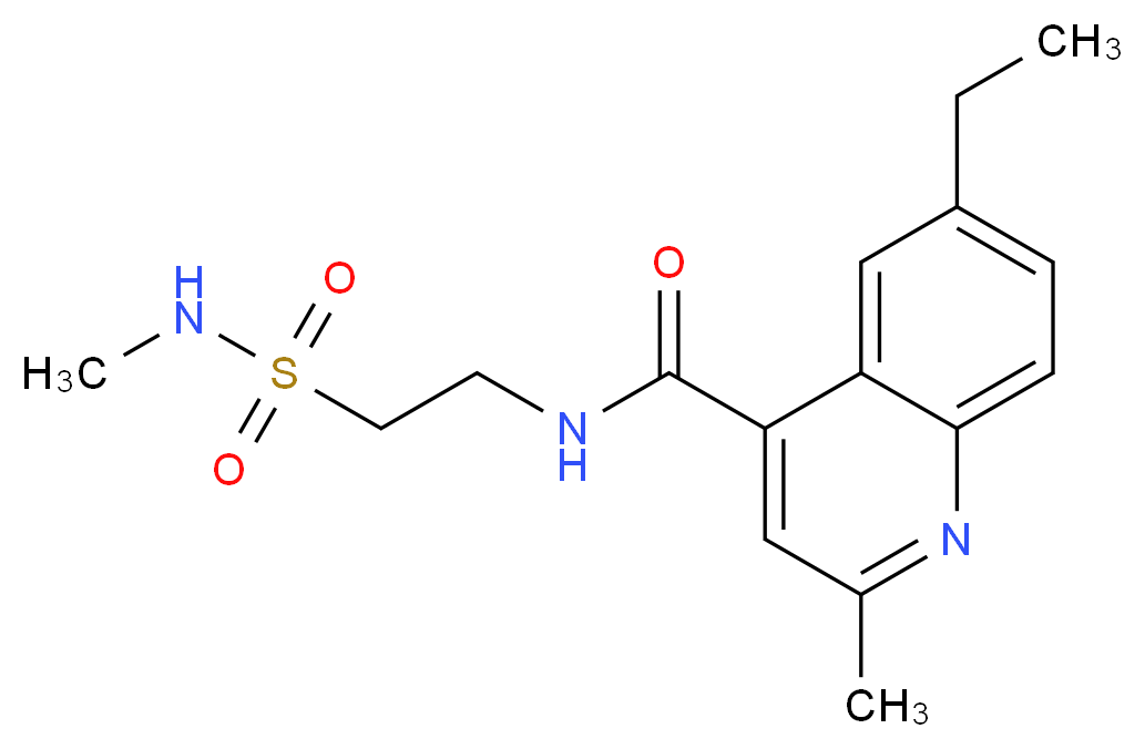 6-ethyl-2-methyl-N-{2-[(methylamino)sulfonyl]ethyl}quinoline-4-carboxamide_Molecular_structure_CAS_)