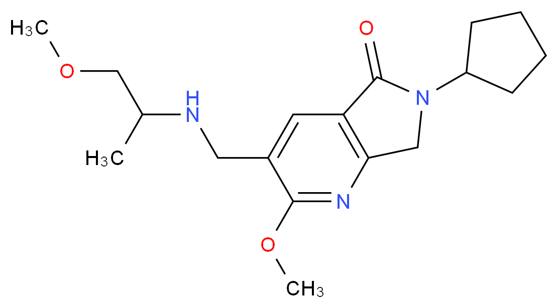 6-cyclopentyl-2-methoxy-3-{[(2-methoxy-1-methylethyl)amino]methyl}-6,7-dihydro-5H-pyrrolo[3,4-b]pyridin-5-one_Molecular_structure_CAS_)