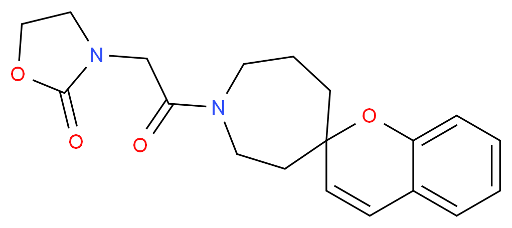 3-[2-oxo-2-(1H-spiro[azepane-4,2'-chromen]-1-yl)ethyl]-1,3-oxazolidin-2-one_Molecular_structure_CAS_)