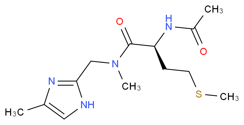 N~2~-acetyl-N~1~-methyl-N~1~-[(4-methyl-1H-imidazol-2-yl)methyl]-L-methioninamide_Molecular_structure_CAS_)
