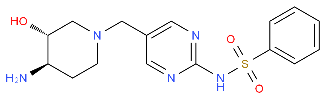 N-(5-{[(3R*,4R*)-4-amino-3-hydroxypiperidin-1-yl]methyl}pyrimidin-2-yl)benzenesulfonamide_Molecular_structure_CAS_)