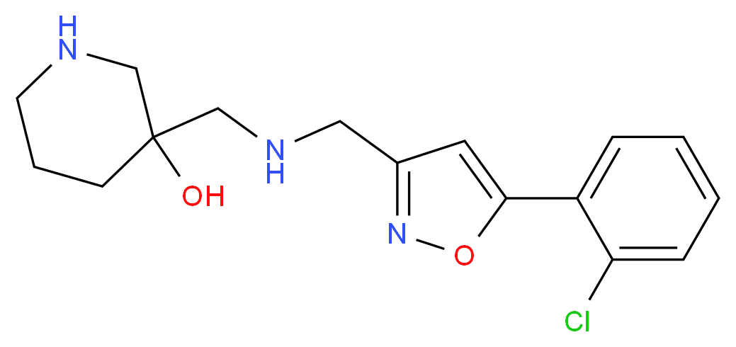3-[({[5-(2-chlorophenyl)isoxazol-3-yl]methyl}amino)methyl]piperidin-3-ol_Molecular_structure_CAS_)