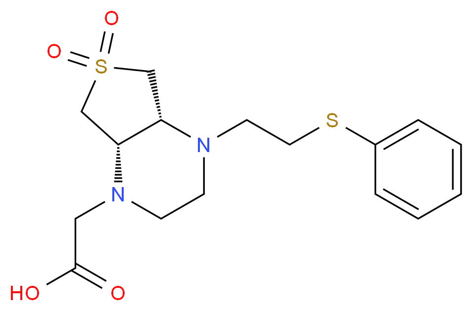 [(4aR*,7aS*)-6,6-dioxido-4-[2-(phenylthio)ethyl]hexahydrothieno[3,4-b]pyrazin-1(2H)-yl]acetic acid_Molecular_structure_CAS_)