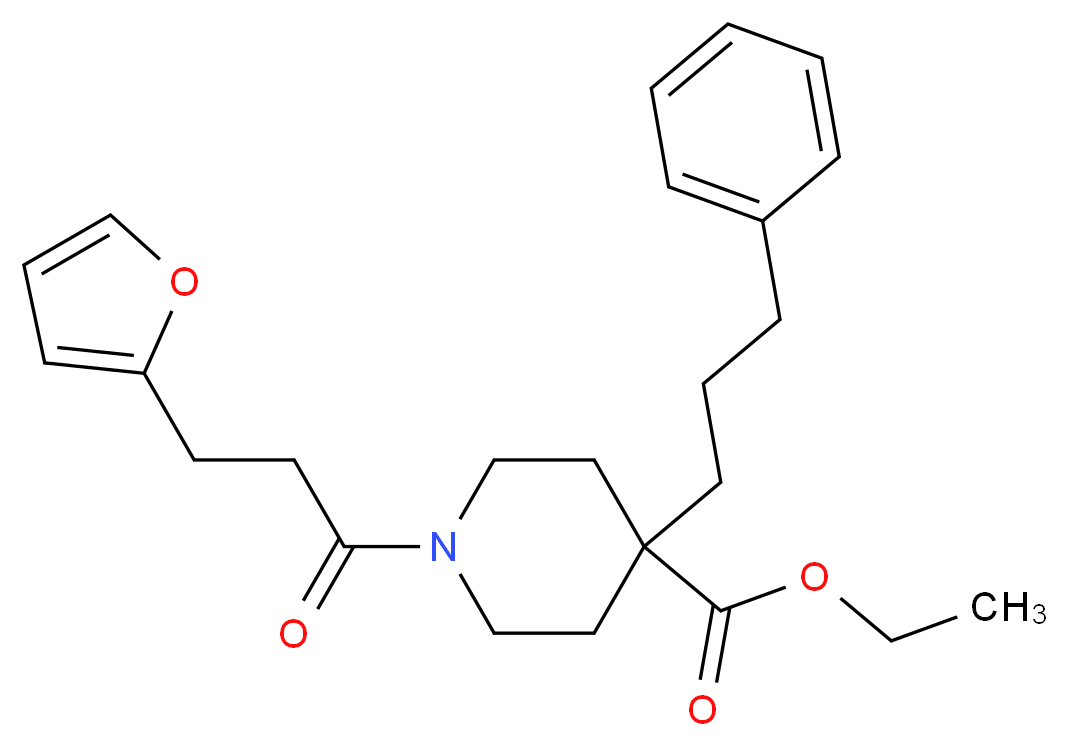 ethyl 1-[3-(2-furyl)propanoyl]-4-(3-phenylpropyl)-4-piperidinecarboxylate_Molecular_structure_CAS_)