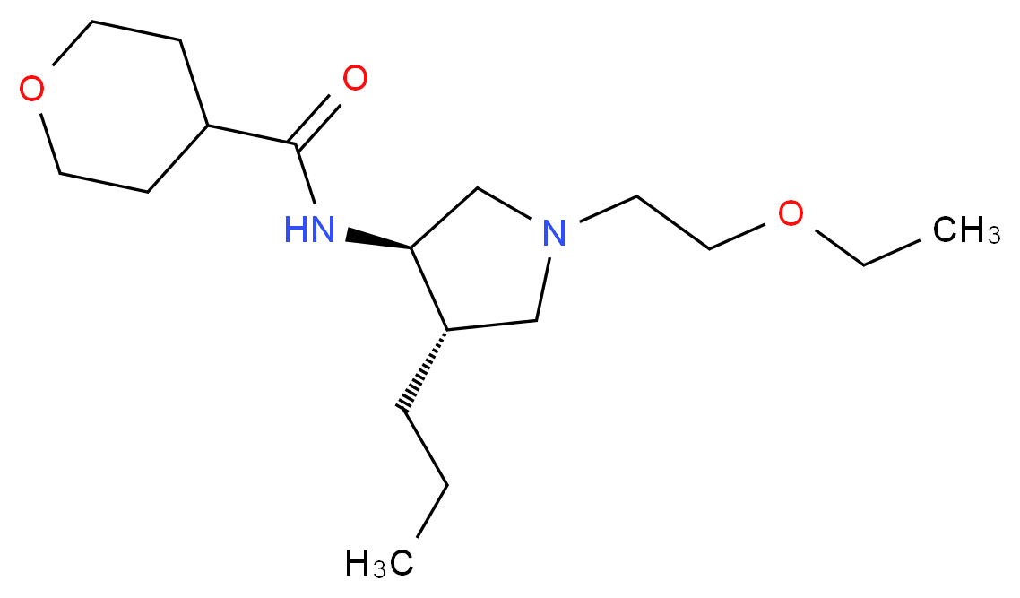 N-[(3R*,4S*)-1-(2-ethoxyethyl)-4-propyl-3-pyrrolidinyl]tetrahydro-2H-pyran-4-carboxamide_Molecular_structure_CAS_)