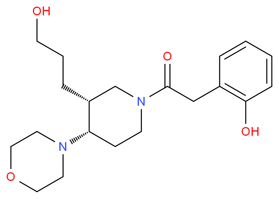 2-{2-[(3R*,4S*)-3-(3-hydroxypropyl)-4-morpholin-4-ylpiperidin-1-yl]-2-oxoethyl}phenol_Molecular_structure_CAS_)
