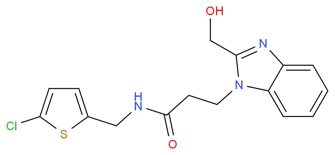 N-[(5-chloro-2-thienyl)methyl]-3-[2-(hydroxymethyl)-1H-benzimidazol-1-yl]propanamide_Molecular_structure_CAS_)