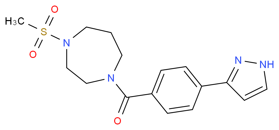 1-(methylsulfonyl)-4-[4-(1H-pyrazol-3-yl)benzoyl]-1,4-diazepane_Molecular_structure_CAS_)