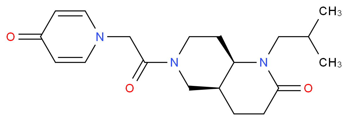 (4aS*,8aR*)-1-isobutyl-6-[(4-oxo-1(4H)-pyridinyl)acetyl]octahydro-1,6-naphthyridin-2(1H)-one_Molecular_structure_CAS_)