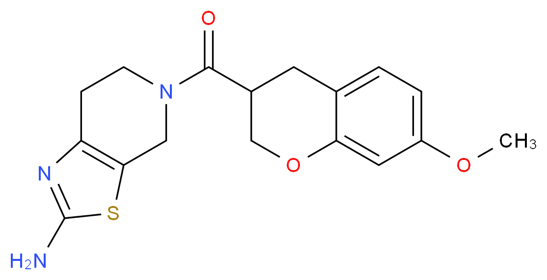5-[(7-methoxy-3,4-dihydro-2H-chromen-3-yl)carbonyl]-4,5,6,7-tetrahydro[1,3]thiazolo[5,4-c]pyridin-2-amine_Molecular_structure_CAS_)