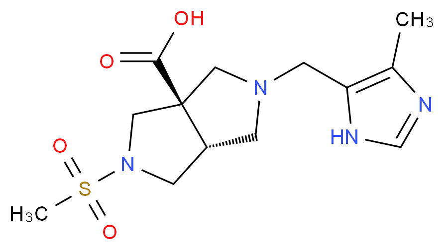 (3aR*,6aR*)-2-[(4-methyl-1H-imidazol-5-yl)methyl]-5-(methylsulfonyl)hexahydropyrrolo[3,4-c]pyrrole-3a(1H)-carboxylic acid_Molecular_structure_CAS_)