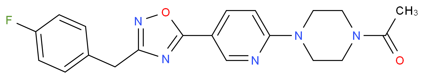 1-acetyl-4-{5-[3-(4-fluorobenzyl)-1,2,4-oxadiazol-5-yl]-2-pyridinyl}piperazine_Molecular_structure_CAS_)